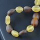 Amber bracelet unpolished beads 18 cm for women